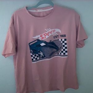 Pink oversized car t shirt